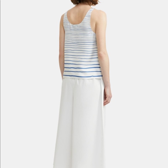 Theory Scoop Neck Tank Top In Striped Silk - Picture 2 of 10